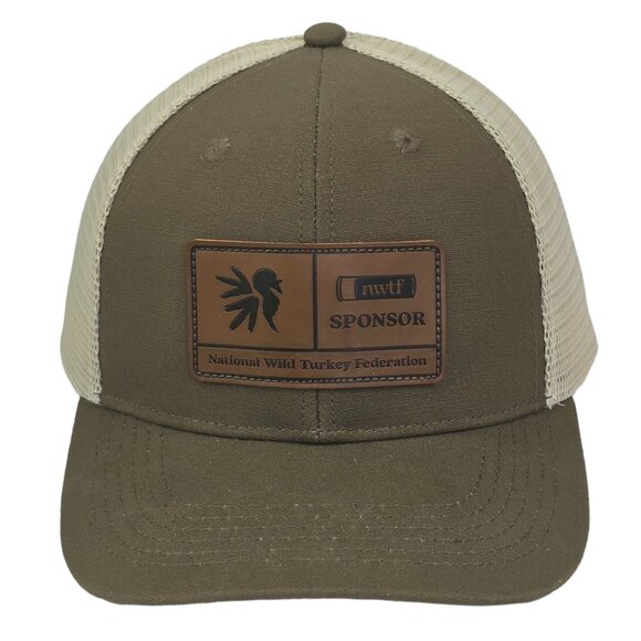 NWTF National Wild Turkey Federation SPONSOR Hat Khaki Beige Tan Snapback Cap - Picture 2 of 6